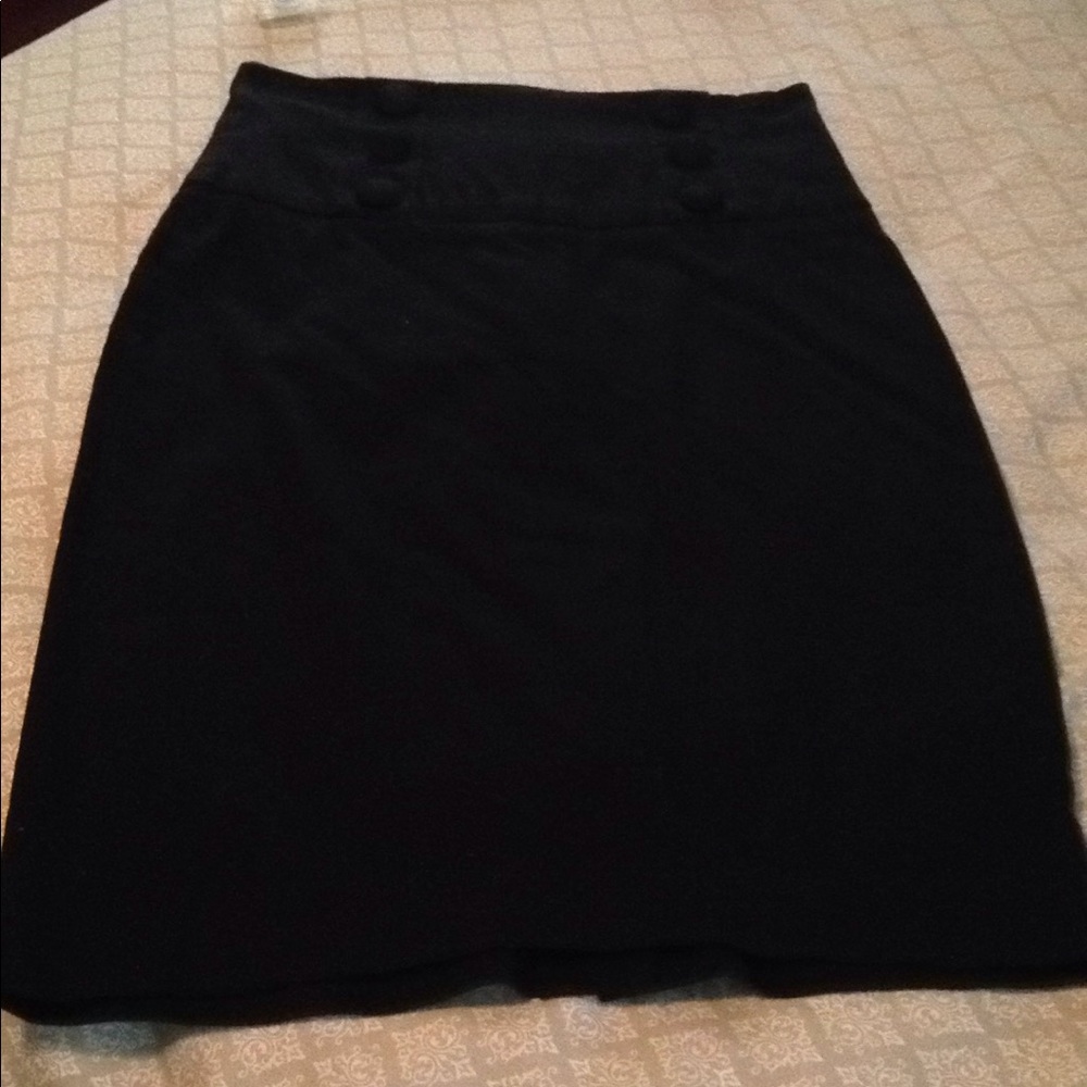 Black high waisted pencil skirt